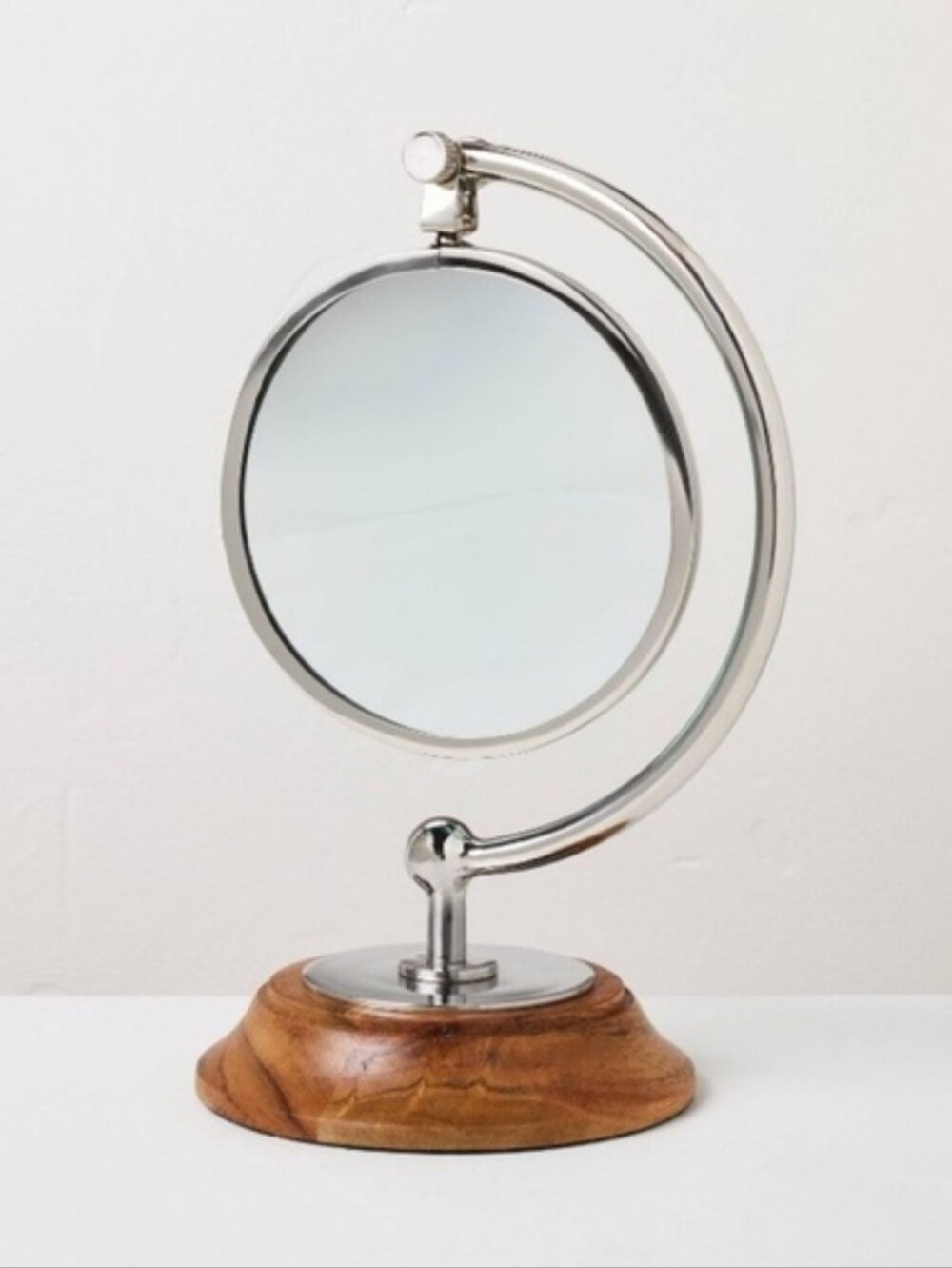 New Hearth & Hand With Magnolia Magnifying Glass With Chrome And Wooden Base - Picture 5 of 7